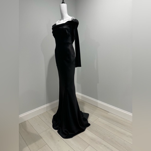$4990 Danielle Frankel Noa Crepe Satin Gown size 8 - Picture 9 of 12